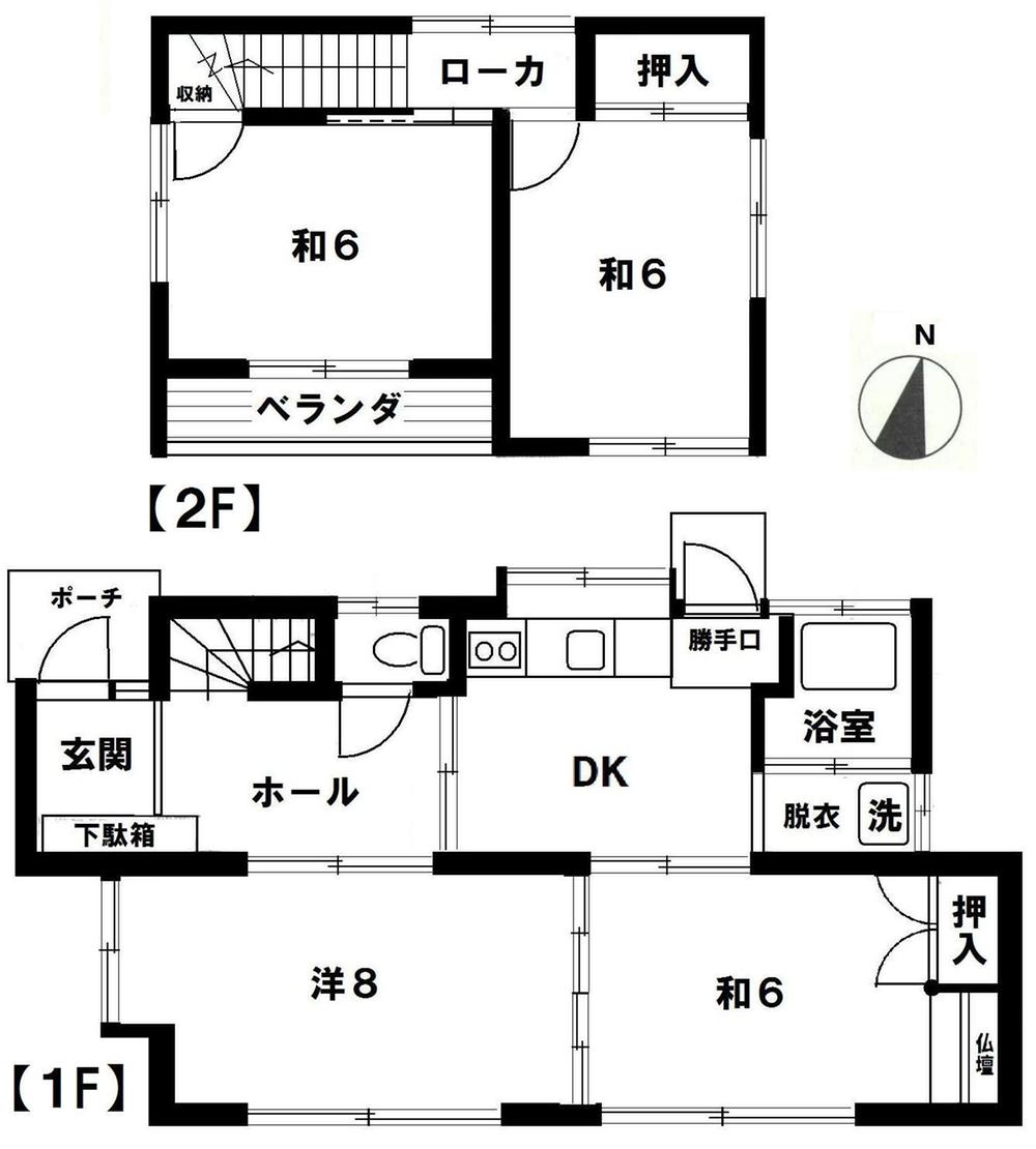 Floor plan. 12.8 million yen, 4DK, Land area 135 sq m , Building area 75.89 sq m