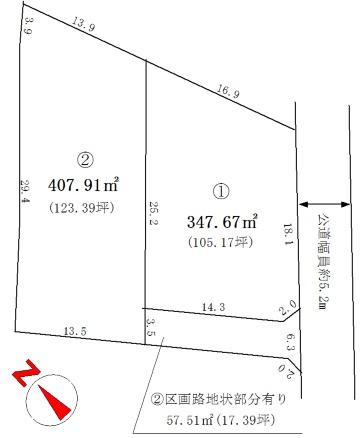 Compartment figure. Land price 4.7 million yen, Land area 347.67 sq m
