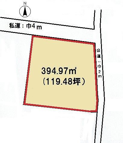 Compartment figure. Land price 14.5 million yen, Land area 394.97 sq m