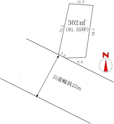 Compartment figure. Land price 1.82 million yen, Land area 302 sq m