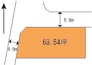 Compartment figure. Land price 6.45 million yen, Land area 210.08 sq m