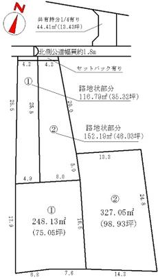 Compartment figure. Land price 3.62 million yen, Land area 327.05 sq m