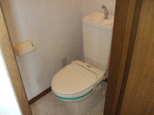 Toilet. Warm toilet seat