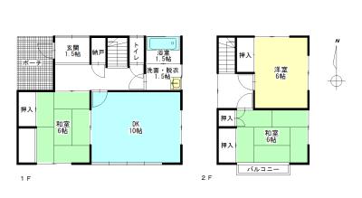 Floor plan. 10 million yen, 3DK, Land area 232.66 sq m , Building area 76.18 sq m
