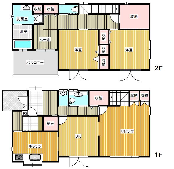 Floor plan. 25,700,000 yen, 2LDK + S (storeroom), Land area 251.17 sq m , Building area 136.63 sq m