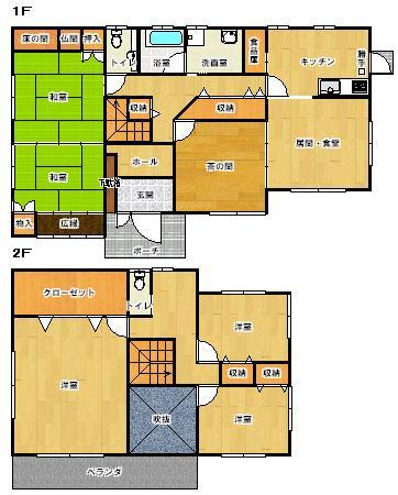 Floor plan. 7.5 million yen, 5LDK, Land area 250.84 sq m , Building area 161.45 sq m