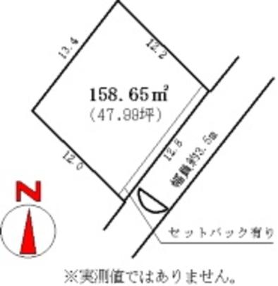 Compartment figure. Land price 3.84 million yen, Land area 158.65 sq m