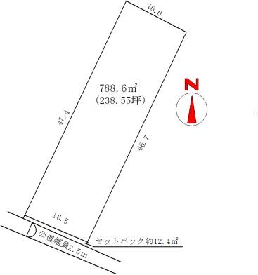 Compartment figure. Land price 3.57 million yen, Land area 801 sq m