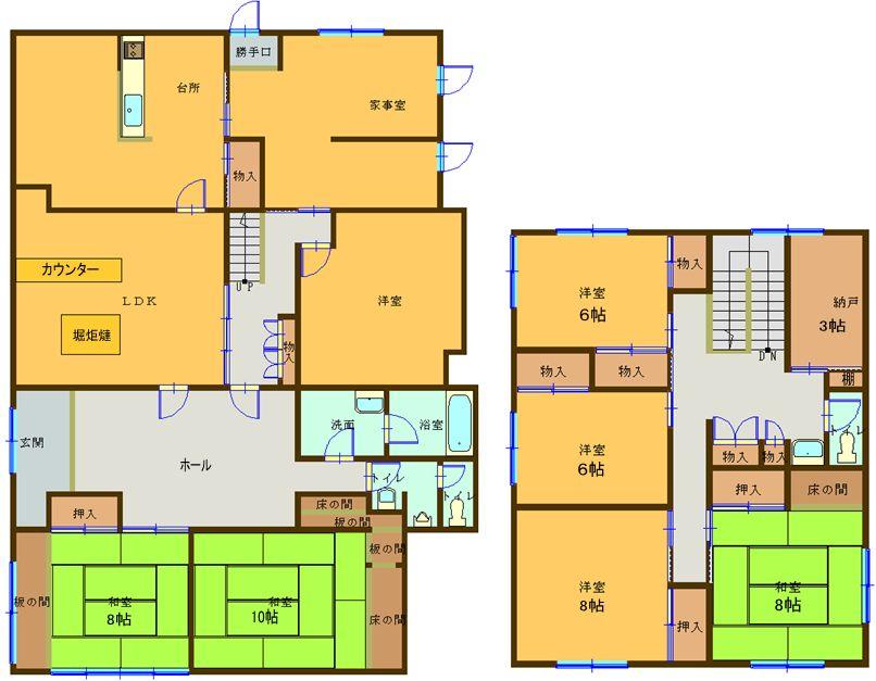 Floor plan. 38 million yen, 7LDK + S (storeroom), Land area 1,286.33 sq m , Building area 266.01 sq m