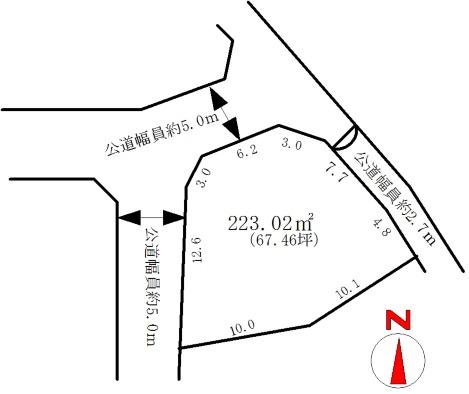 Compartment figure. Land price 8.77 million yen, Land area 223.02 sq m