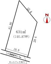 Compartment figure. Land price 5.7 million yen, Land area 631 sq m