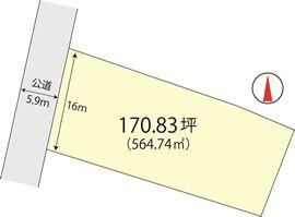 Compartment figure. Land price 9.4 million yen, Land area 564.74 sq m