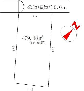 Compartment figure. Land price 5.8 million yen, Land area 479.48 sq m