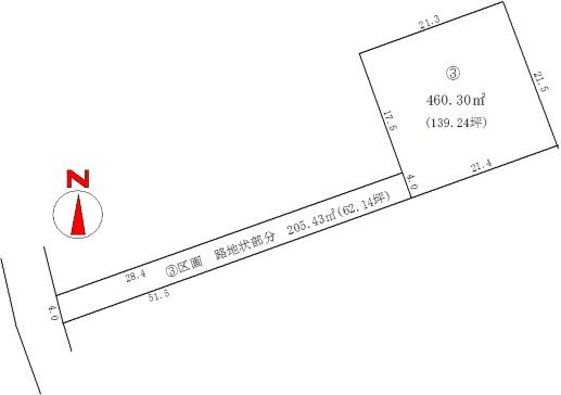 Compartment figure. Land price 4.17 million yen, Land area 460.3 sq m
