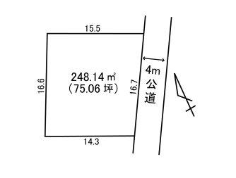 Compartment figure. Land price 10.5 million yen, Land area 248.14 sq m