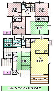 Floor plan. 14 million yen, 5LDK, Land area 213.91 sq m , Building area 109.3 sq m
