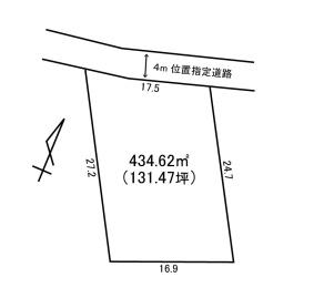 Compartment figure. Land price 14.8 million yen, Land area 434.62 sq m