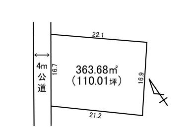 Compartment figure. Land price 8.8 million yen, Land area 363.68 sq m