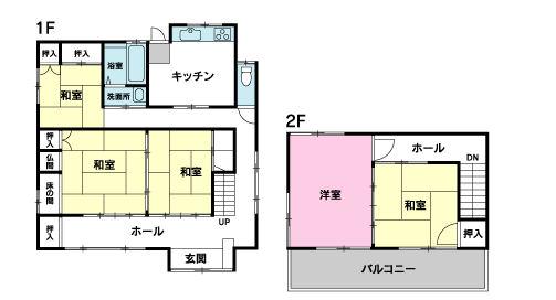 Floor plan. 9 million yen, 5K, Land area 208.62 sq m , Building area 104.37 sq m