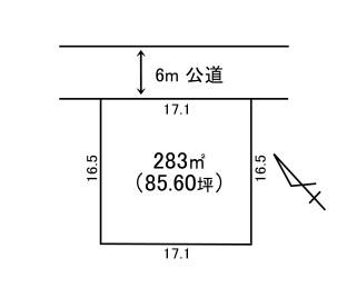 Compartment figure. Land price 15.5 million yen, Land area 283 sq m