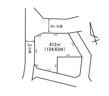 Compartment figure. Land price 8.5 million yen, Land area 412 sq m