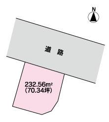 Compartment figure. Land price 9.52 million yen, Land area 232.56 sq m