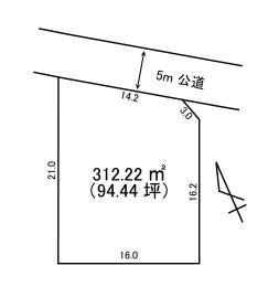 Compartment figure. Land price 6.9 million yen, Land area 312.22 sq m