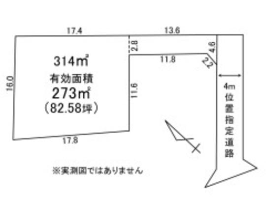 Compartment figure. Land price 4 million yen, Land area 314 sq m