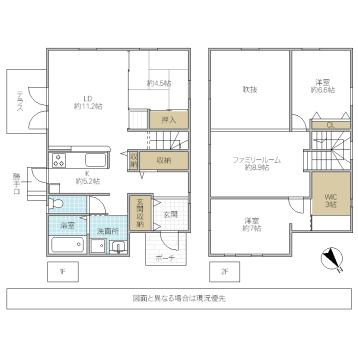 Floor plan. 34,500,000 yen, 3LDK, Land area 225.77 sq m , Building area 109.81 sq m