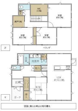 Floor plan. 37 million yen, 4LDK + S (storeroom), Land area 198.91 sq m , Building area 118.79 sq m