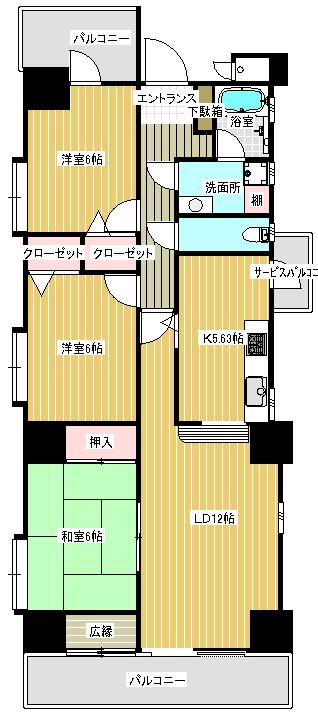 Floor plan. 3LDK, Price 11.8 million yen, Occupied area 71.98 sq m , Balcony area 13.49 sq m functional design the floor plan