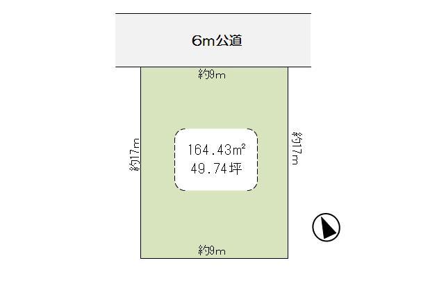 Compartment figure. Land price 3.8 million yen, Land area 164.43 sq m