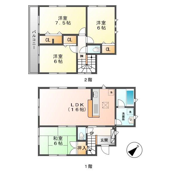 Floor plan. (5 Building), Price 18,800,000 yen, 4LDK, Land area 212.95 sq m , Building area 92.34 sq m