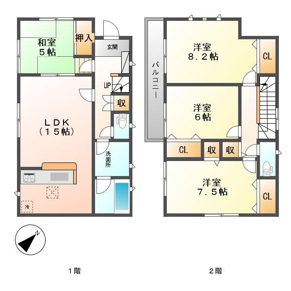 Floor plan. (7 Building), Price 19,800,000 yen, 4LDK, Land area 199.25 sq m , Building area 98.01 sq m