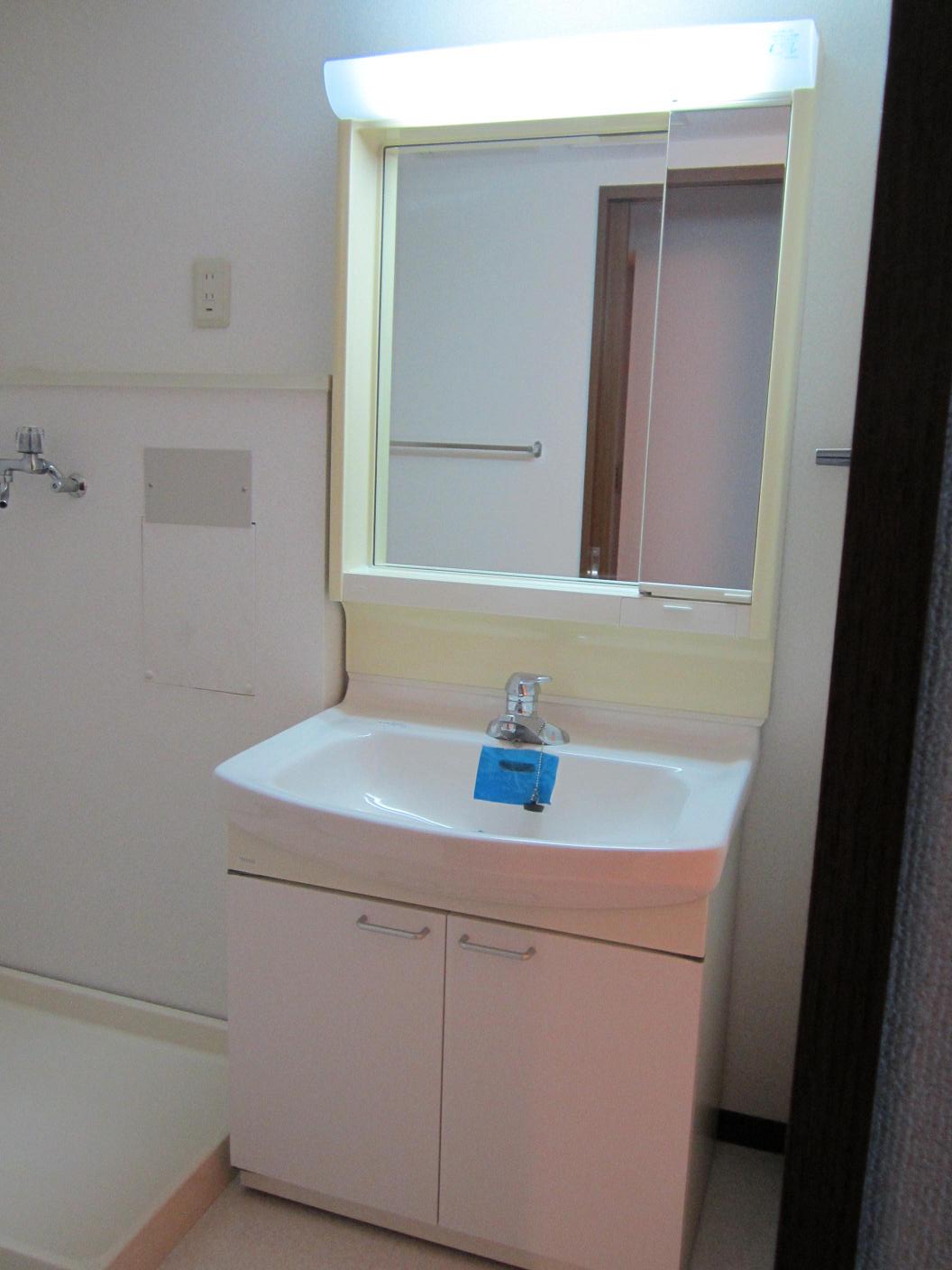 Washroom. With large mirror