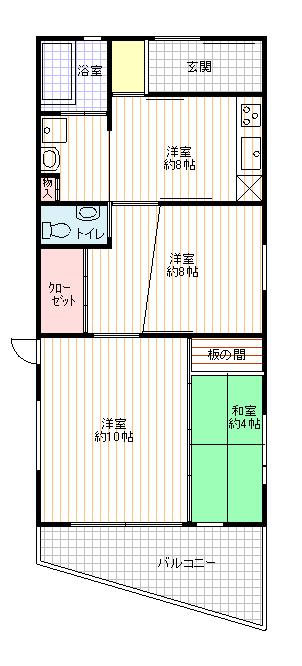 Floor plan. 2DK, Price 12,850,000 yen, Occupied area 69.41 sq m , Balcony area 9.9 sq m