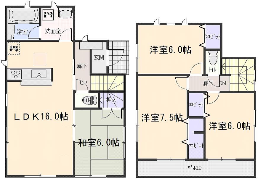 Floor plan. (5 Building), Price 18,800,000 yen, 4LDK, Land area 212.95 sq m , Building area 92.34 sq m