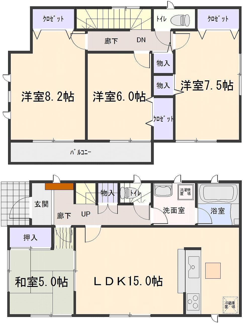 Floor plan. (7 Building), Price 19,800,000 yen, 4LDK, Land area 199.25 sq m , Building area 98.01 sq m