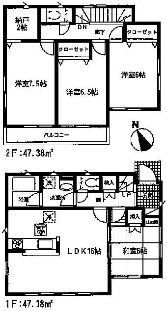 Floor plan. (1 Building), Price 15.8 million yen, 4LDK+S, Land area 192.53 sq m , Building area 94.56 sq m