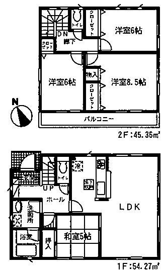 Floor plan. (3 Building), Price 16.8 million yen, 4LDK, Land area 187.73 sq m , Building area 99.63 sq m