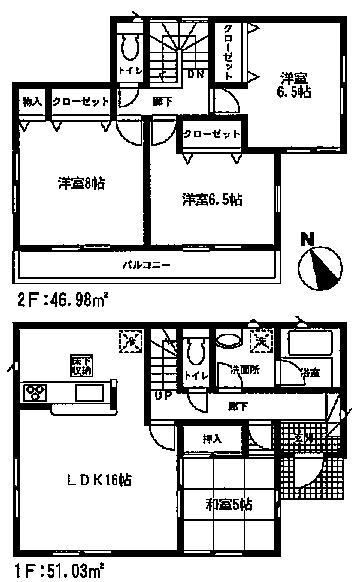 Floor plan. (9 Building), Price 18,800,000 yen, 4LDK, Land area 206.86 sq m , Building area 98.01 sq m