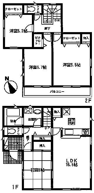 Floor plan. (10 Building), Price 19,800,000 yen, 4LDK, Land area 206.86 sq m , Building area 102.86 sq m
