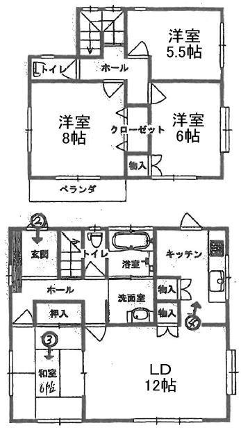 Floor plan. 10.9 million yen, 4LDK, Land area 149.49 sq m , Building area 101.22 sq m