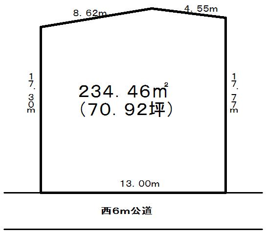 Compartment figure. Land price 8.8 million yen, Land area 234.46 sq m
