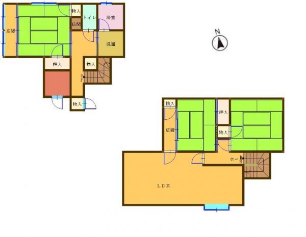 Floor plan. 16.8 million yen, 3LDK, Land area 192.94 sq m , Living building area 104.33 sq m 2 floor, First floor is taken between the garage type. Please by all means worring such as car of sound