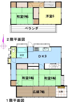 Floor plan. 4.9 million yen, 4DK, Land area 366.33 sq m , Building area 97.01 sq m floor plan