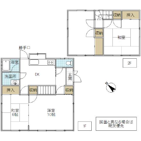 Floor plan. 9.5 million yen, 4DK, Land area 301 sq m , Building area 86.11 sq m