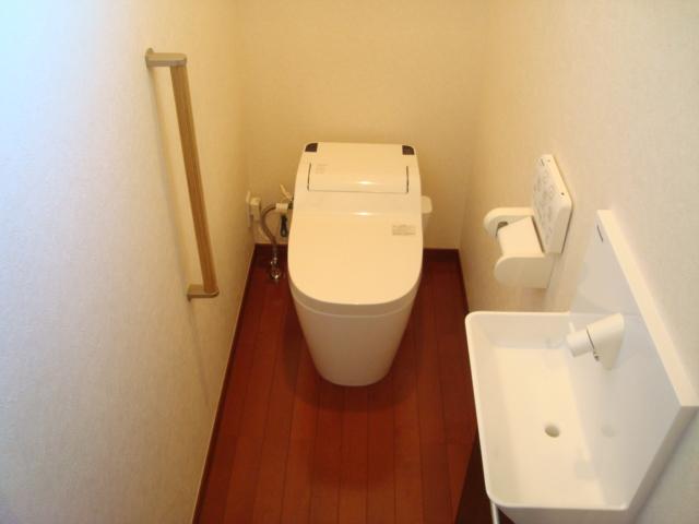 Toilet. There is also a toilet on the second floor. Likewise, Stain-resistant for even next to hand-wash