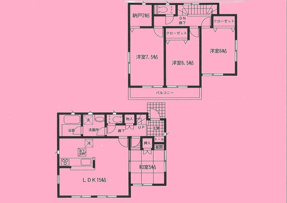 Floor plan. 17.8 million yen, 4LDK + S (storeroom), Land area 235.01 sq m , Building area 94.56 sq m