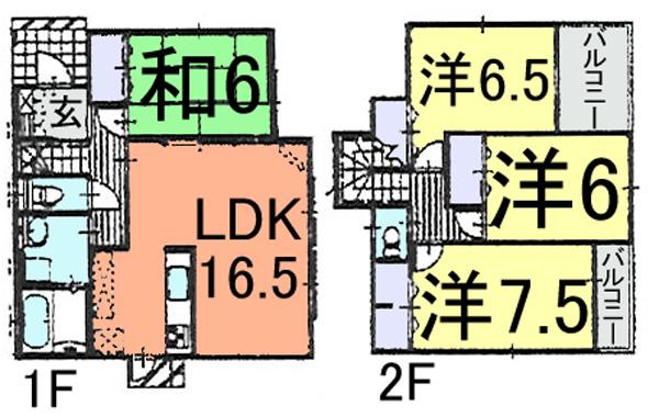 Floor plan. JR Joban Line "Fujishiro Station" around